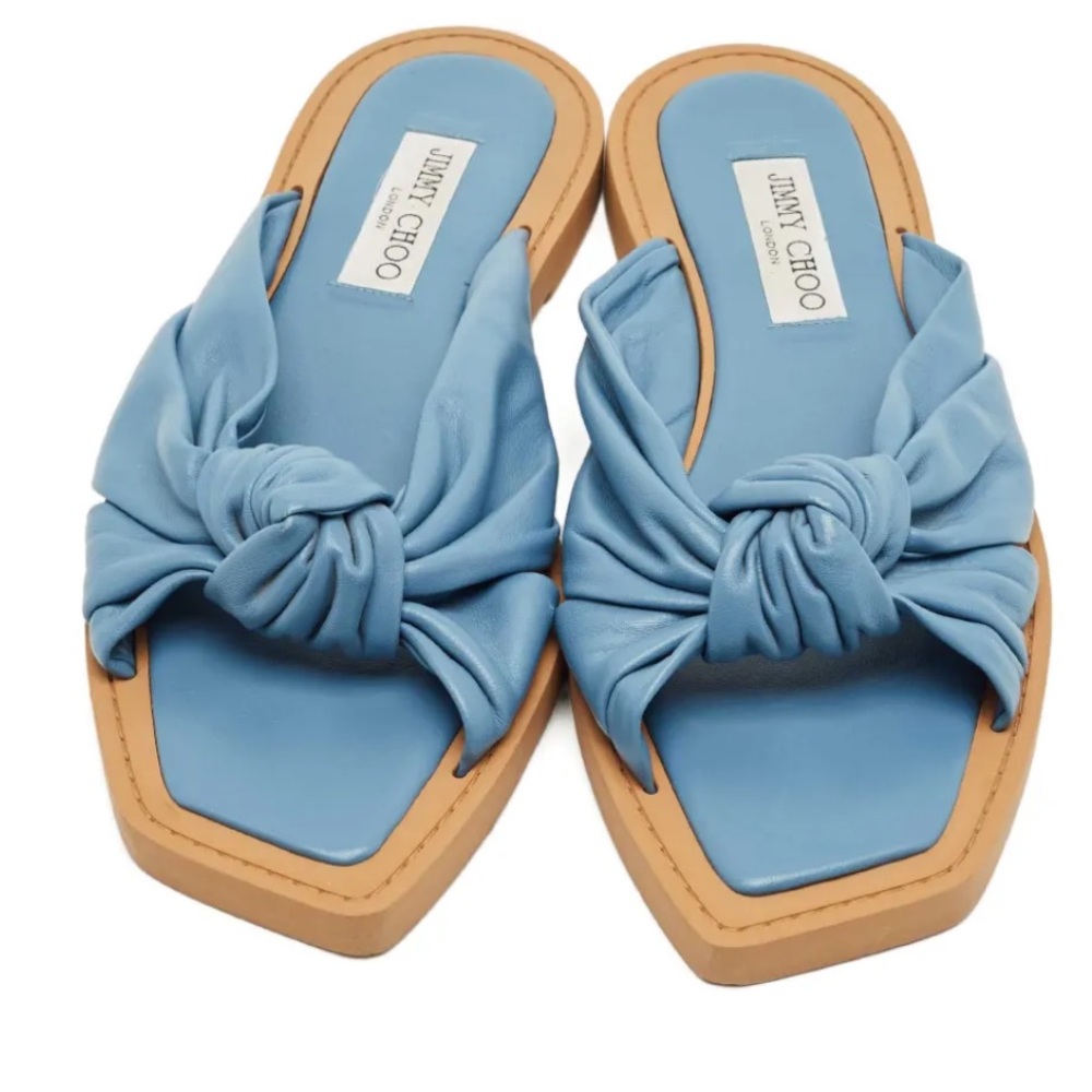 NWT Jimmy Choo Tropica knotted leather flat sandals Size 39